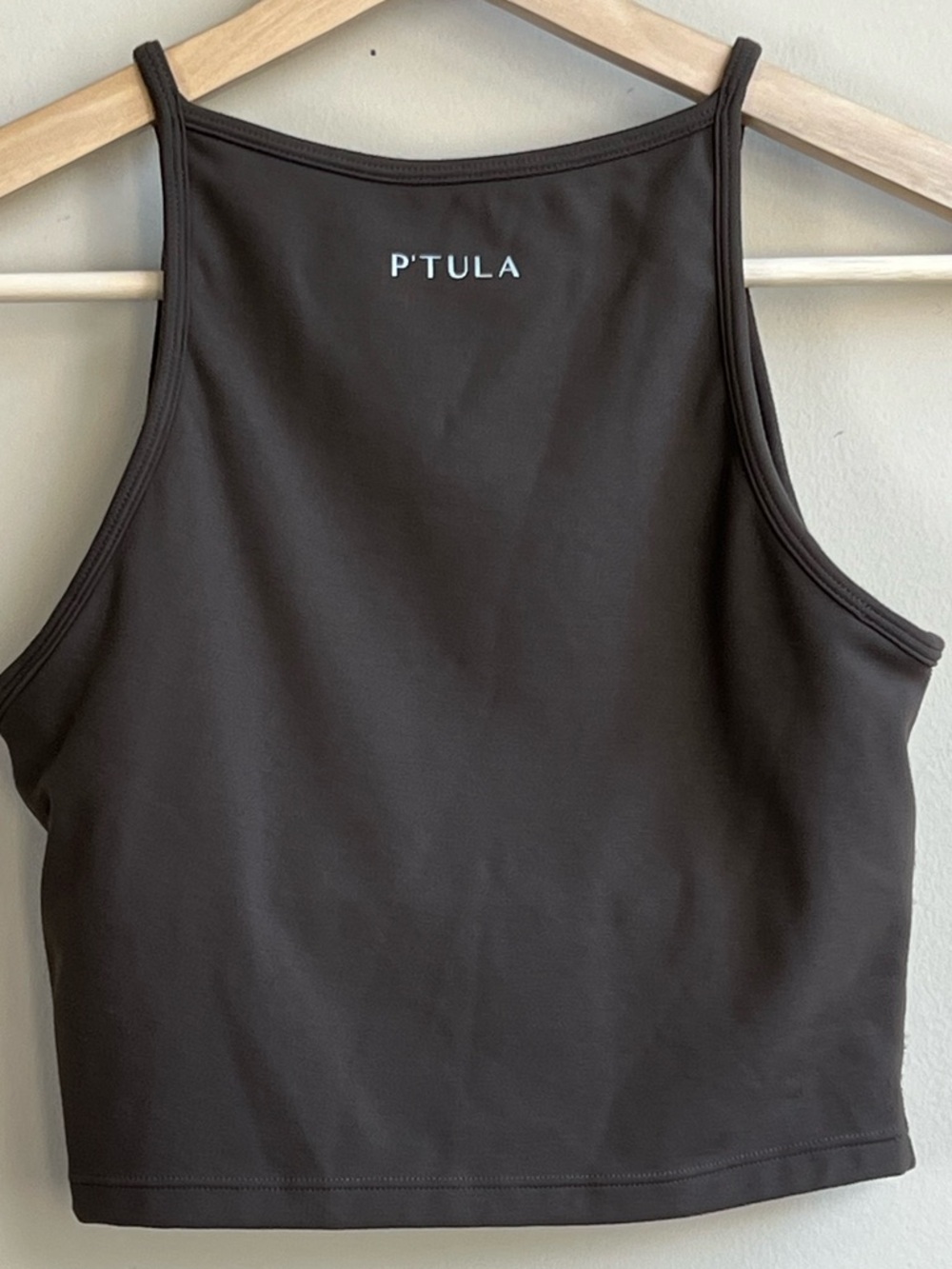 P’TULA High Neck Crop Tank Sports Bra Brown Size S - Picture 4 of 5